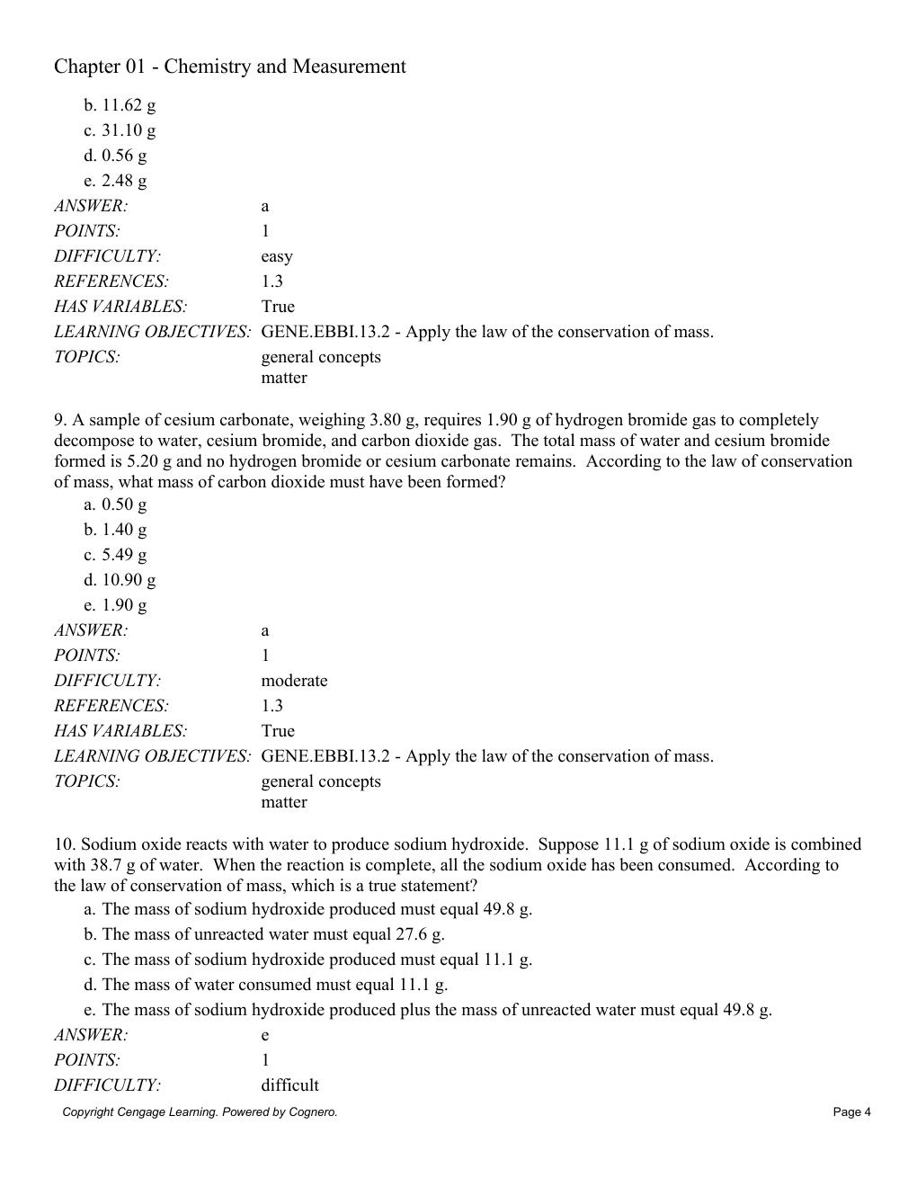 Preview page 6 of Test Bank For General Chemistry 11th Edition BY Darrell Ebbing, Steven D. Gammon