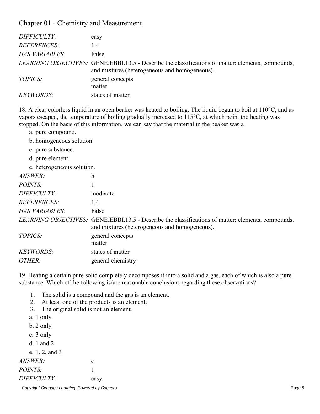 Preview page 10 of Test Bank For General Chemistry 11th Edition BY Darrell Ebbing, Steven D. Gammon