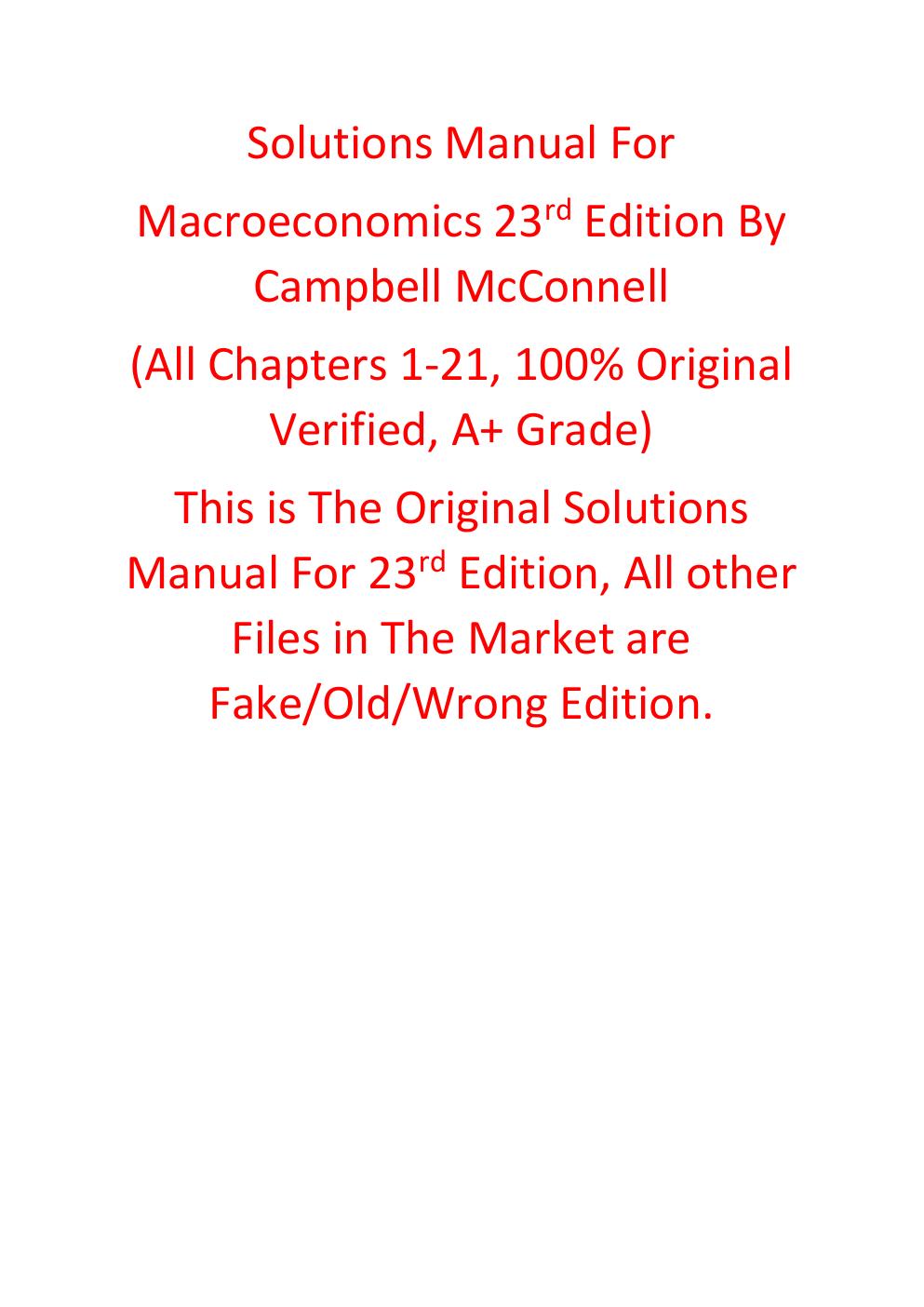 Preview page 2 of Solutions Manual For Macroeconomics 23rd Edition By Campbell McConnell