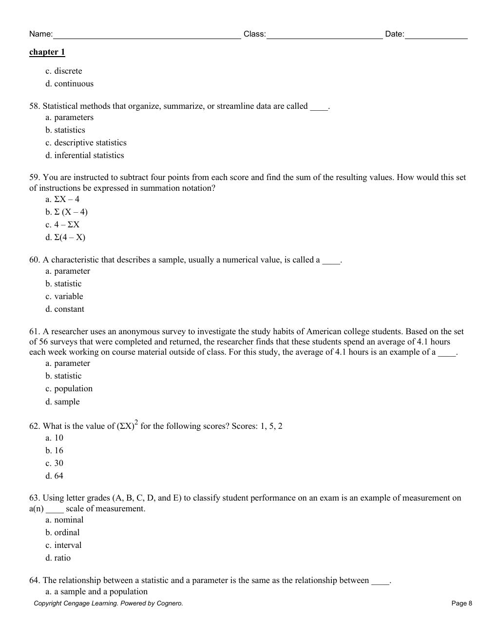 Preview page 9 of Test Bank For Statistics for The Behavioral Sciences 10th Edition By Frederick Gravetter, Larry Wallnau