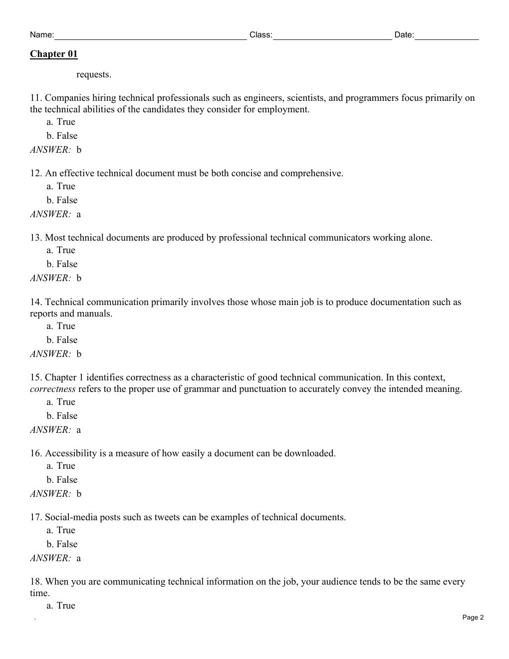 Preview page 4 of Test Bank For Practical Strategies for Technical Communication 3rd Edition By Mike Markel, Stuart Selber