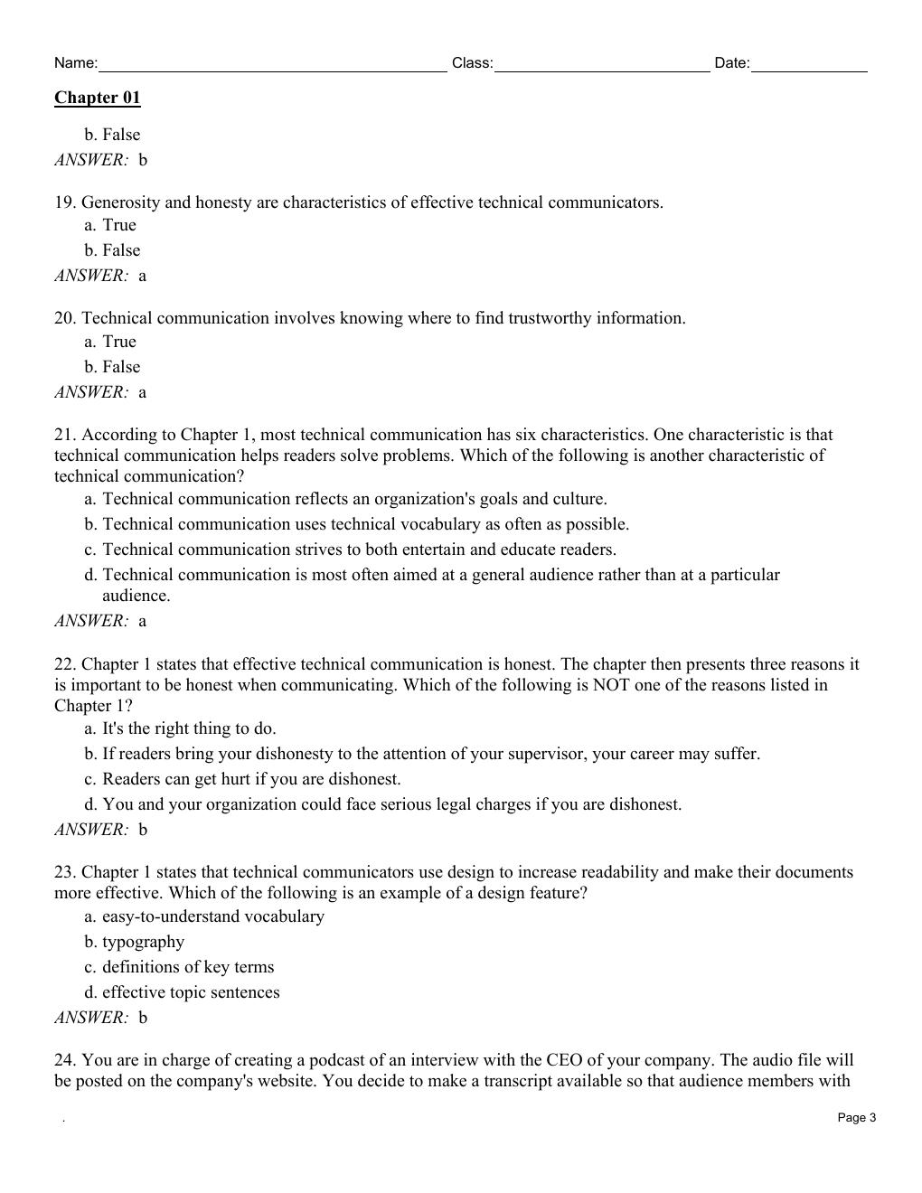 Preview page 5 of Test Bank For Practical Strategies for Technical Communication 3rd Edition By Mike Markel, Stuart Selber