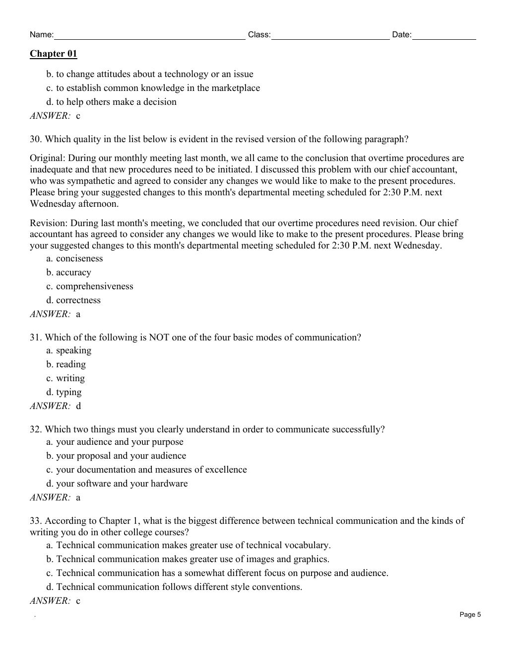 Preview page 7 of Test Bank For Practical Strategies for Technical Communication 3rd Edition By Mike Markel, Stuart Selber