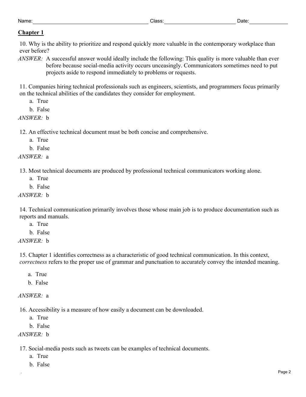 Preview page 4 of Test Bank For Practical Strategies for Technical Communication 4th Edition By Mike Markel, Stuart Selber