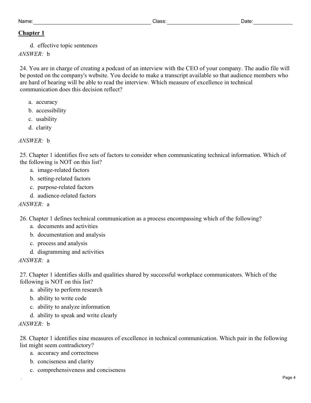 Preview page 6 of Test Bank For Practical Strategies for Technical Communication 4th Edition By Mike Markel, Stuart Selber