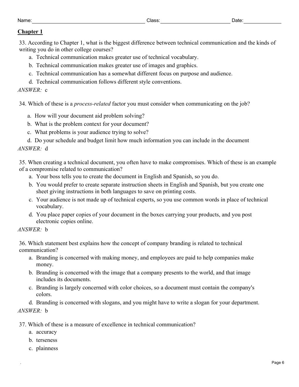 Preview page 8 of Test Bank For Practical Strategies for Technical Communication 4th Edition By Mike Markel, Stuart Selber