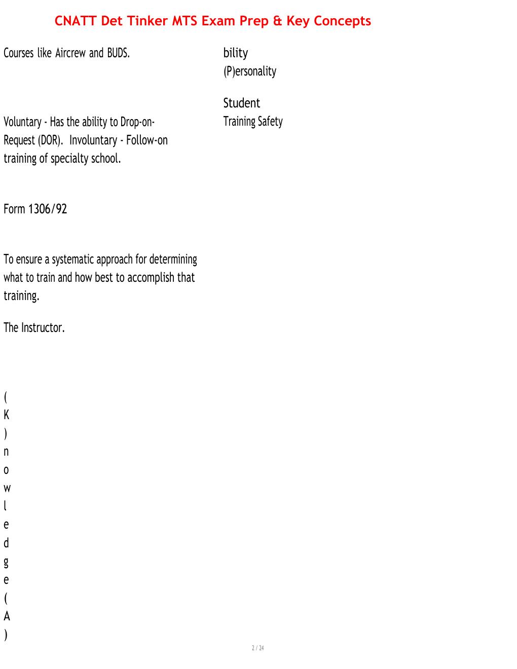 Preview page 2 of CNATT Det Tinker MTS Exam Prep & Key Concepts