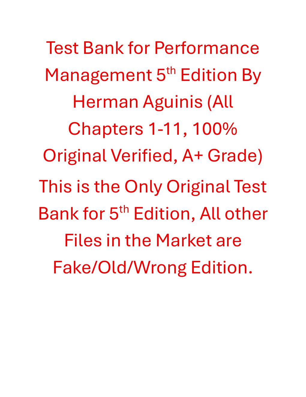 Preview page 2 of Test Bank Performance Management 5th Edition By Herman Aguinis