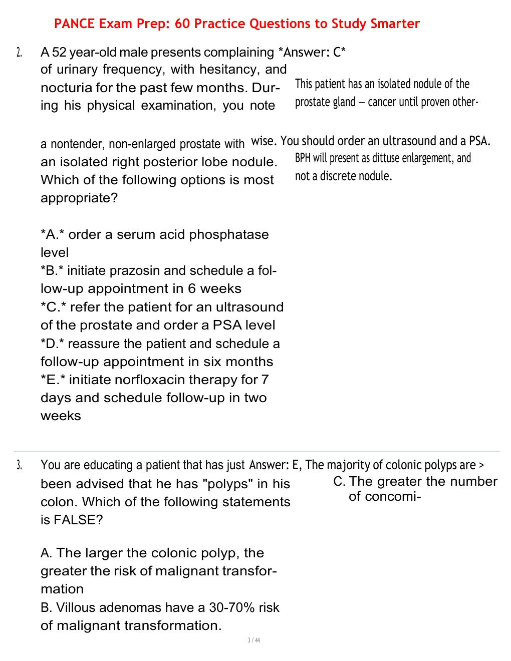 Preview page 2 of PANCE Exam Prep: 60 Practice Questions to Study Smarter