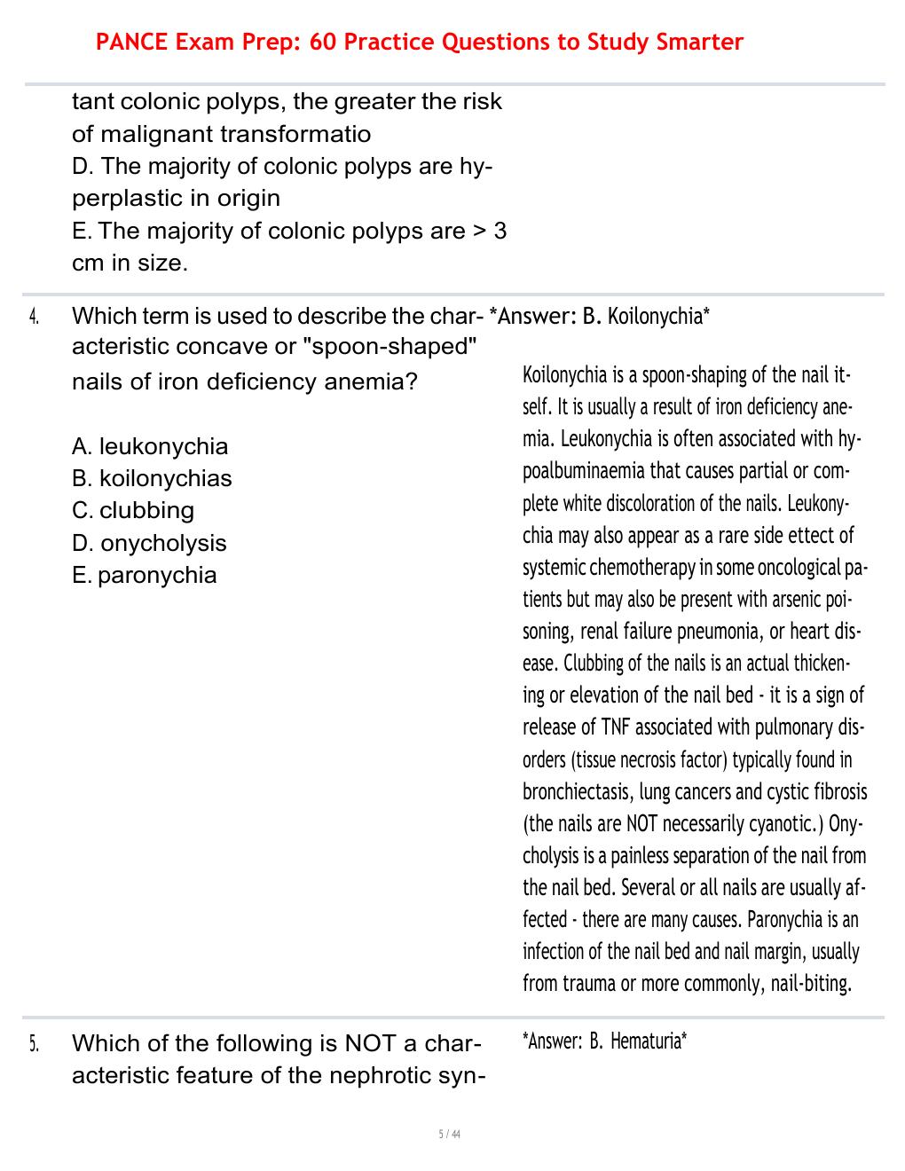 Preview page 4 of PANCE Exam Prep: 60 Practice Questions to Study Smarter