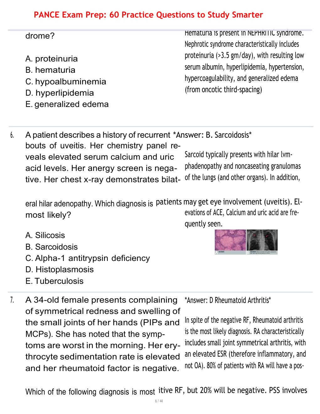 Preview page 5 of PANCE Exam Prep: 60 Practice Questions to Study Smarter