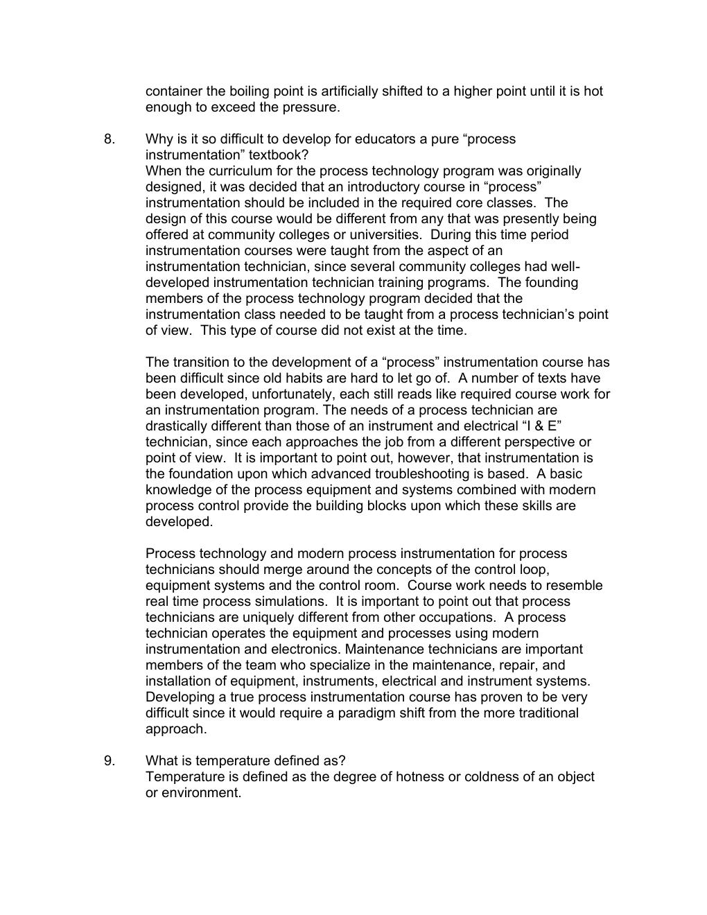 Preview page 5 of Instructor Manual with Test Bank Process Technology Troubleshooting 1st Edition By Charles Thomas