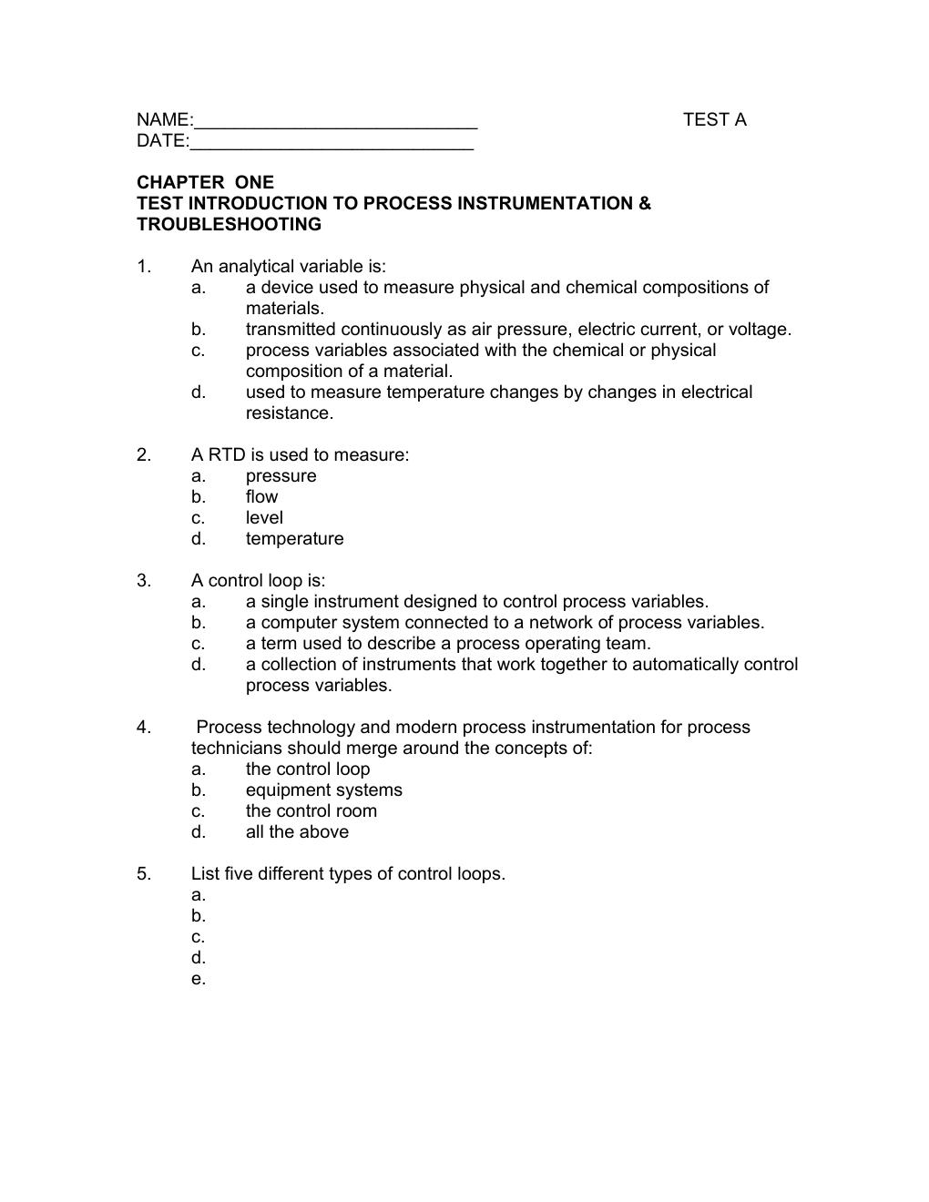 Preview page 9 of Instructor Manual with Test Bank Process Technology Troubleshooting 1st Edition By Charles Thomas
