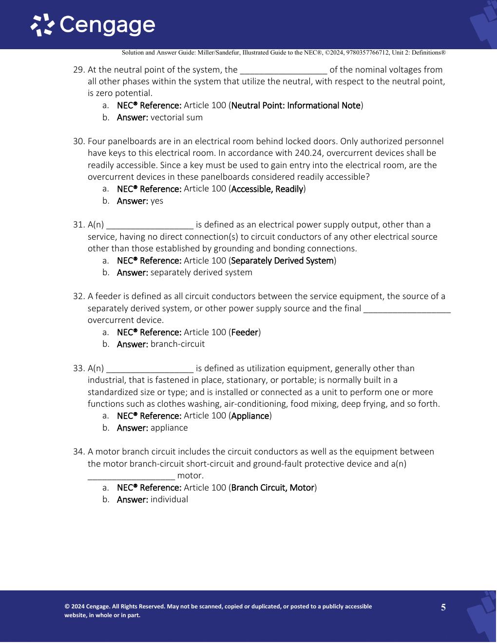 Preview page 9 of Solutions Manual Illustrated Guide to the National Electrical Code 9th Edition By Charles R. Miller