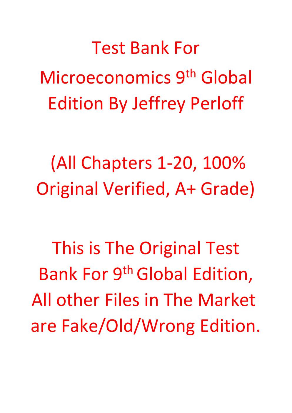 Preview page 2 of Test Bank Microeconomics 9th Global Edition By Jeffrey Perloff
