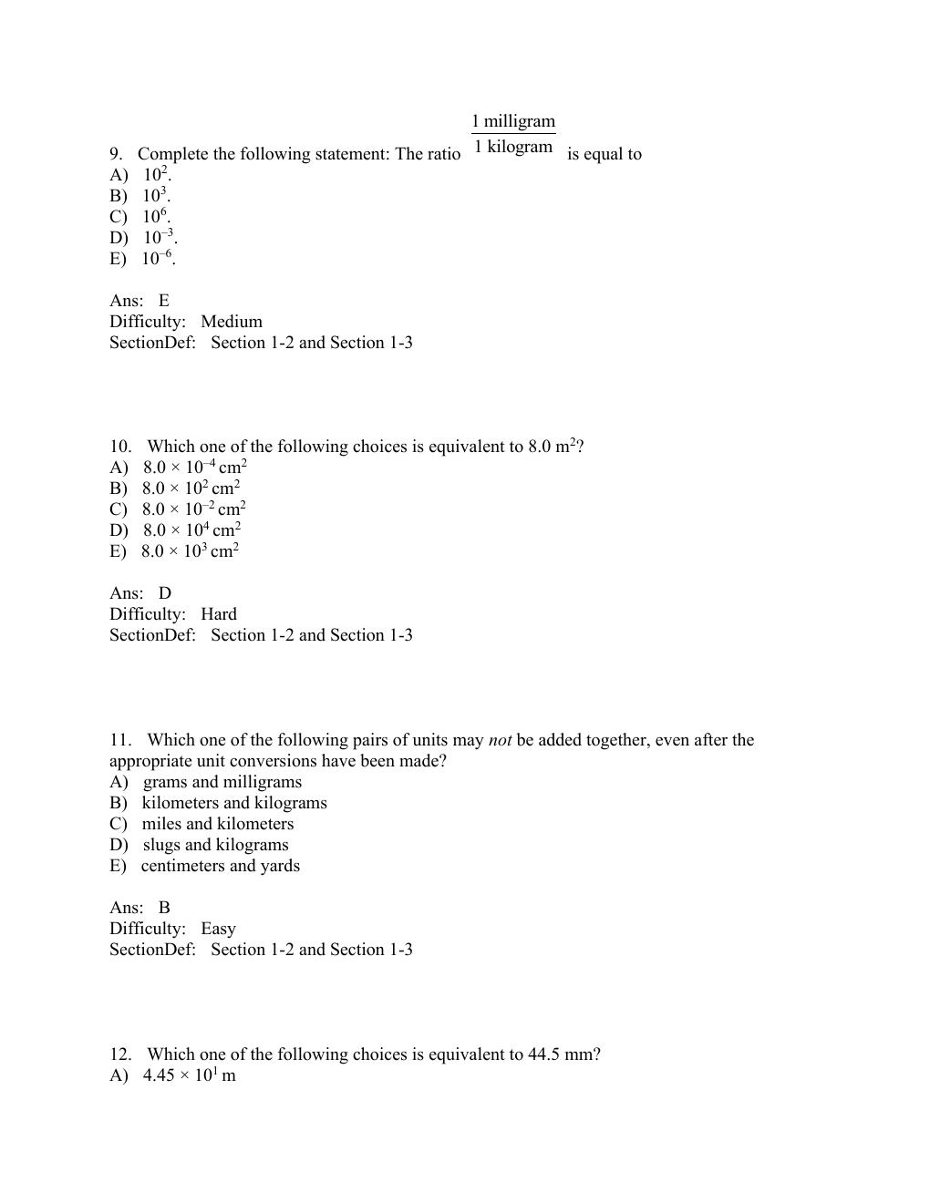 Preview page 6 of Test Bank Physics (Volume 1) 12th Edition By John Cutnell, Kenneth Johnson, David Young, Shane Stadler