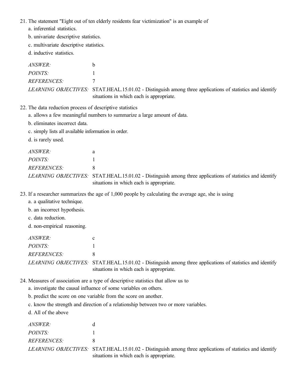 Preview page 10 of Test Bank Statistics A Tool for Social Research and Data Analysis 10th Edition By Joseph Healey