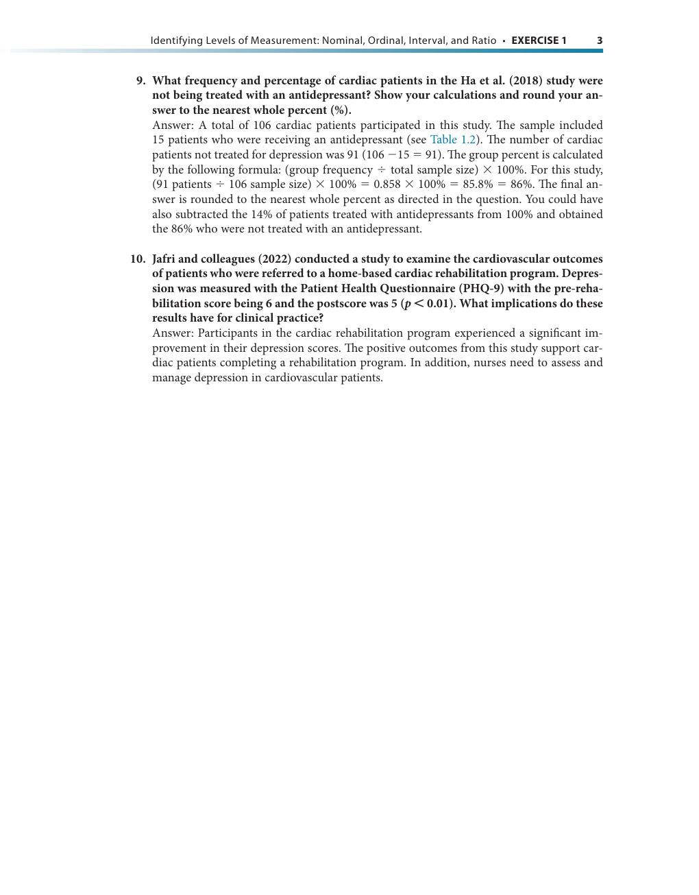 Preview page 5 of Exercises Answer Key Statistics for Nursing Research A Workbook for Evidence-Based Practice 4th Edition By Susan Grove,