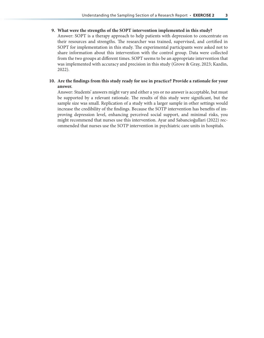 Preview page 8 of Exercises Answer Key Statistics for Nursing Research A Workbook for Evidence-Based Practice 4th Edition By Susan Grove,