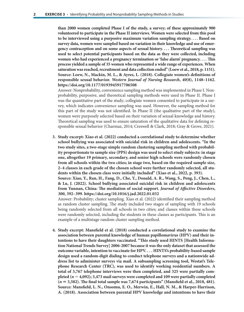 Preview page 10 of Exercises Answer Key Statistics for Nursing Research A Workbook for Evidence-Based Practice 4th Edition By Susan Grove,