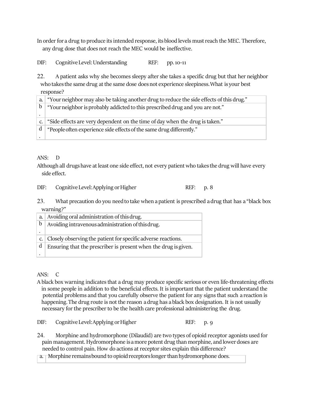 Preview page 10 of Test Bank for Understanding Pharmacology Essentials for Medication Safety 3rd Edition by M. Linda Workman & LaCharity