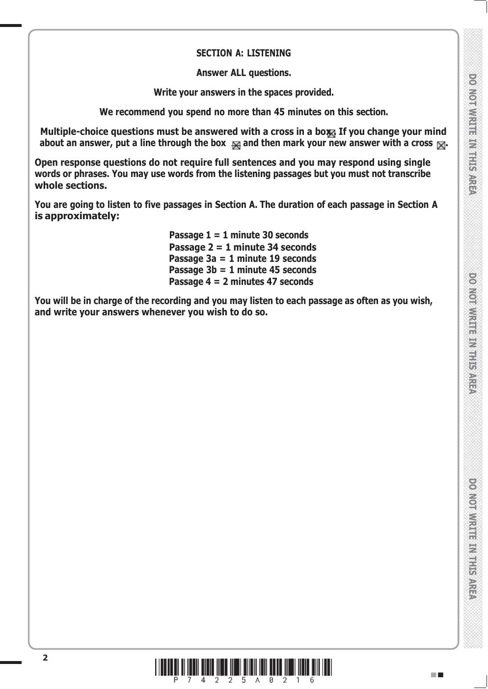 Preview page 2 of Edexcel A Level In GCE Turkish (9TU0/3) Paper 3: +mark scheme JUNE 2025