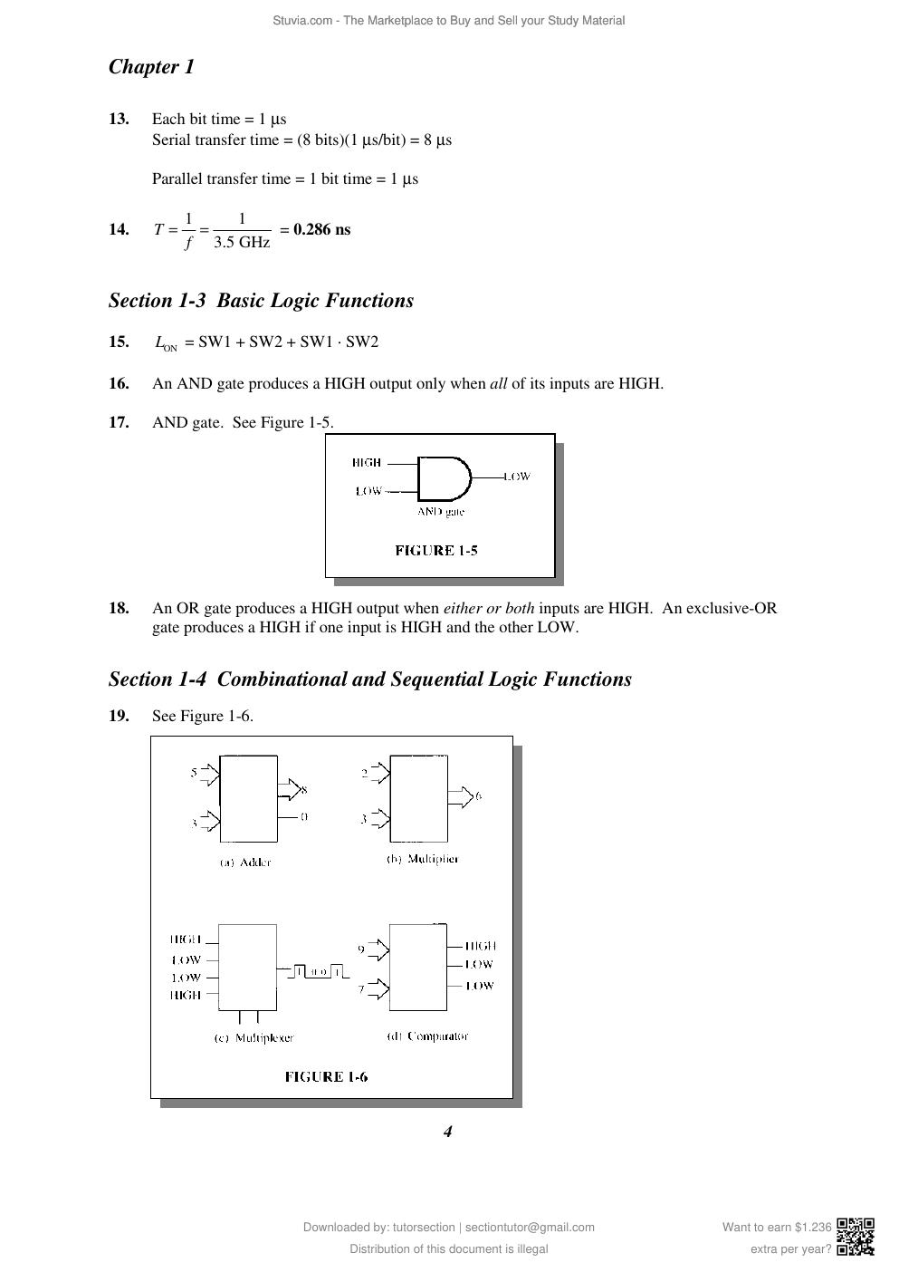 Preview page 5 of Solutions Manual For Digital Fundamentals, 11th Edition By Thomas Floyd