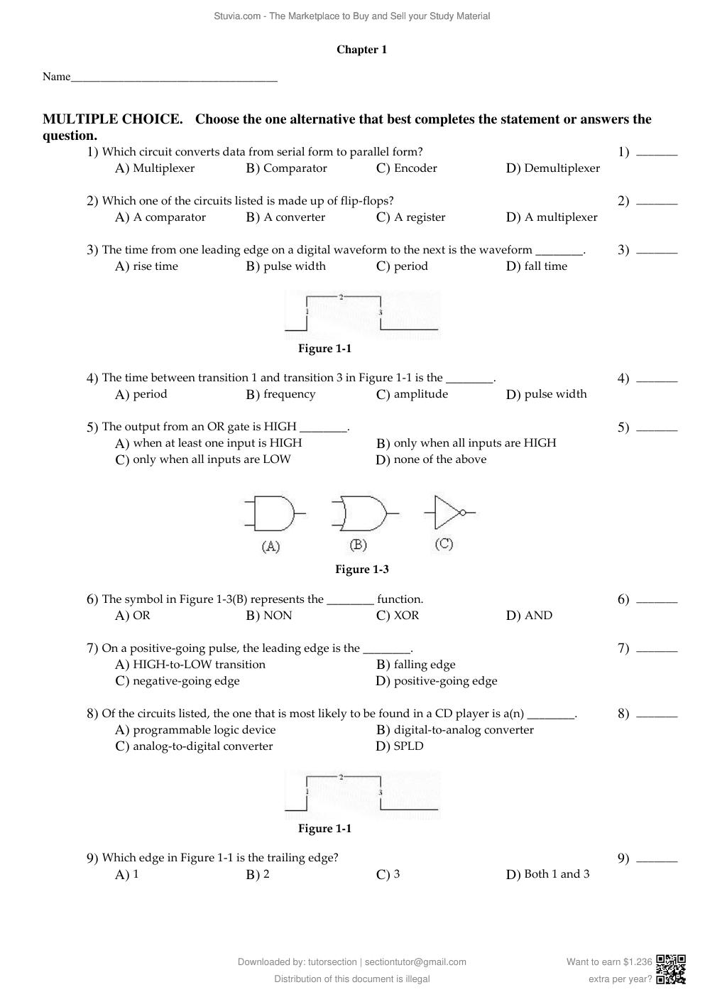 Preview page 2 of Test Bank For For Digital Fundamentals, 11th Edition By Thomas Floyd