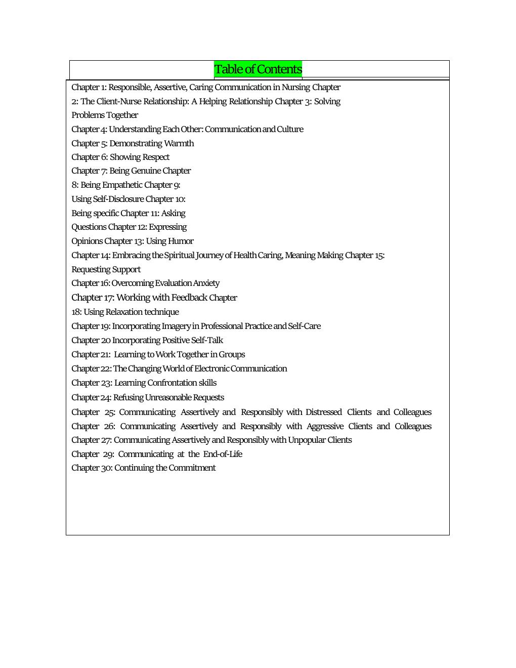 Preview page 2 of TEST BANK Communication in Nursing 8th Edition Julia Balzer Riley All Chapters 1-30