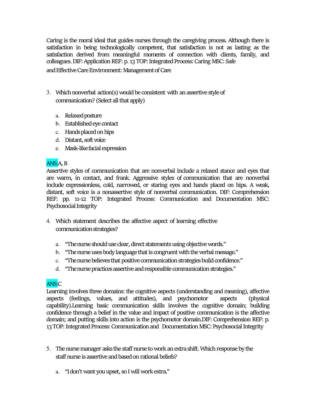 Preview page 4 of TEST BANK Communication in Nursing 8th Edition Julia Balzer Riley All Chapters 1-30