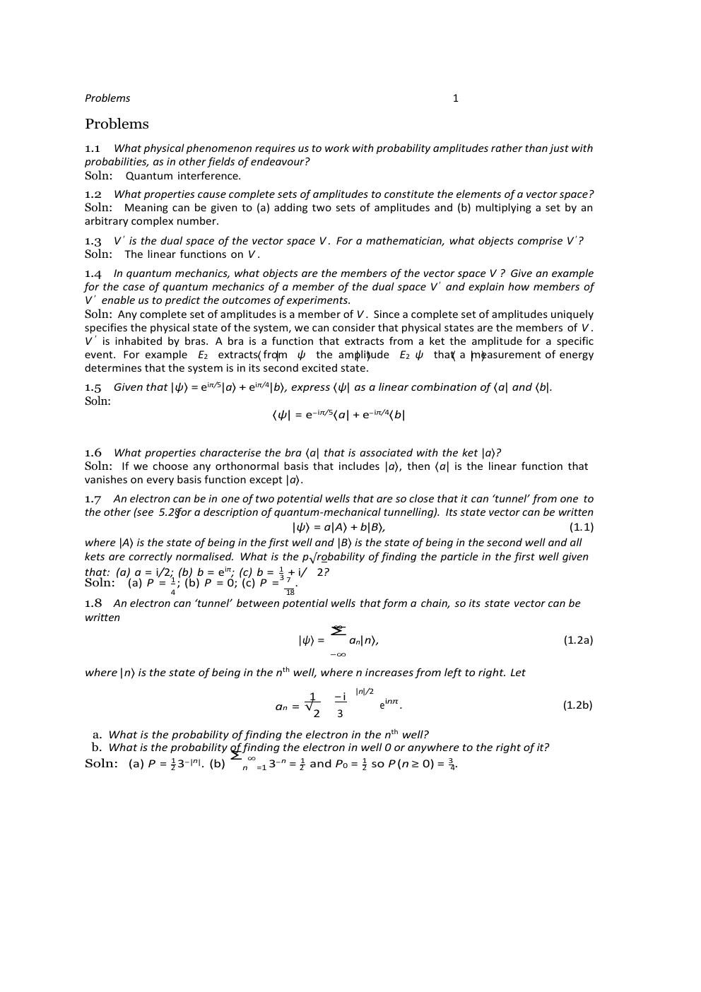Preview page 2 of SOLUTIONS MANUAL for The Physics of Quantum Mechanics by James Binney & David Skinner