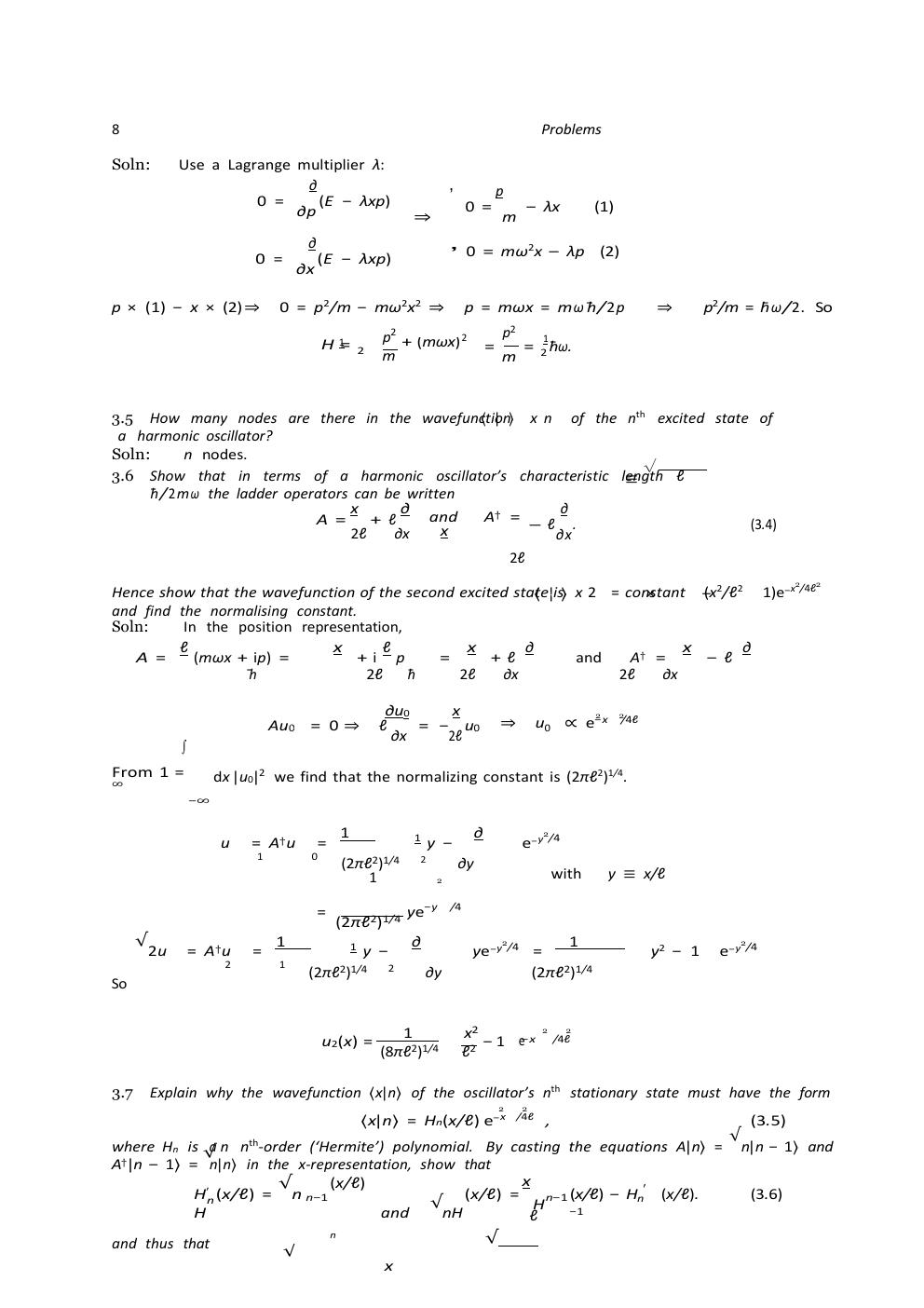 Preview page 9 of SOLUTIONS MANUAL for The Physics of Quantum Mechanics by James Binney & David Skinner