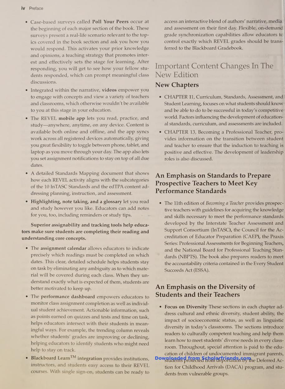 Preview page 5 of eBook Scan [PDF] Becoming a Teacher 11th Edition By Forrest Parkay