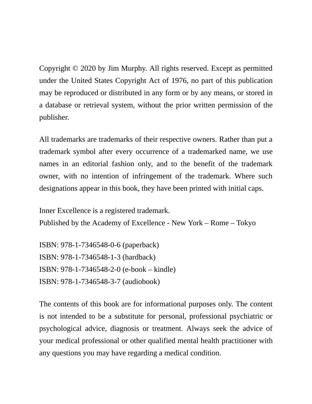Preview page 3 of Inner Excellence Train Your Mind for Extraordinary Performance and the Best Possible Life Jim Murphy