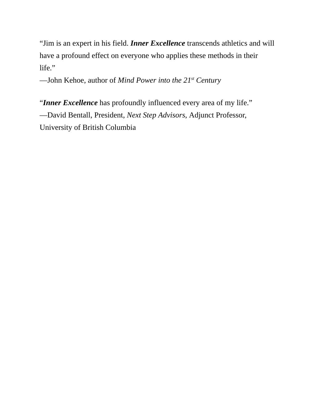 Preview page 6 of Inner Excellence Train Your Mind for Extraordinary Performance and the Best Possible Life Jim Murphy