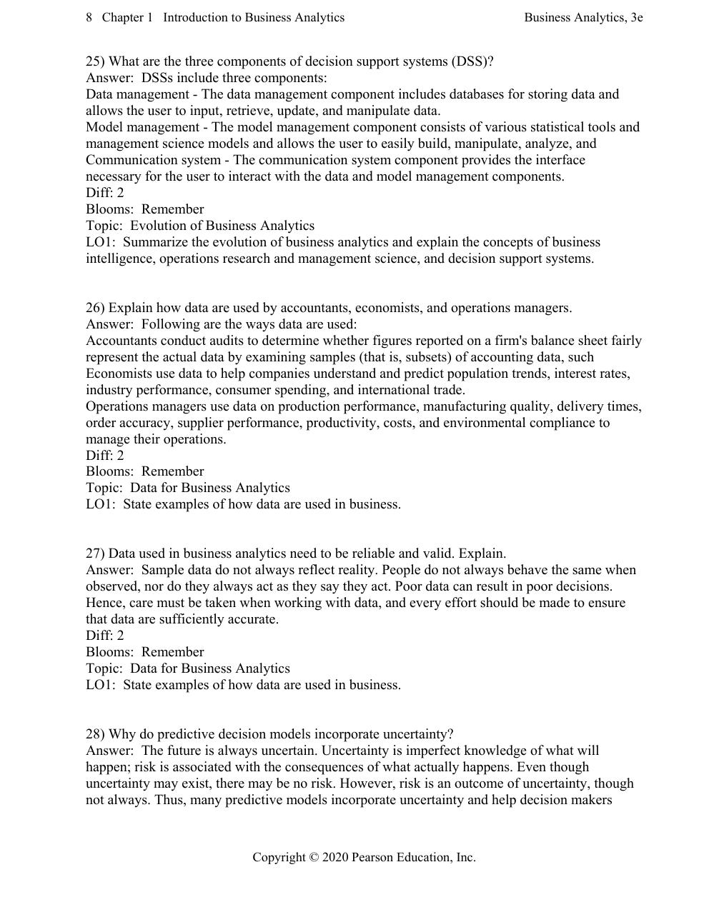 Preview page 9 of Test Bank for Business Analytics, 3rd Edition by James Evans (All Chapters)