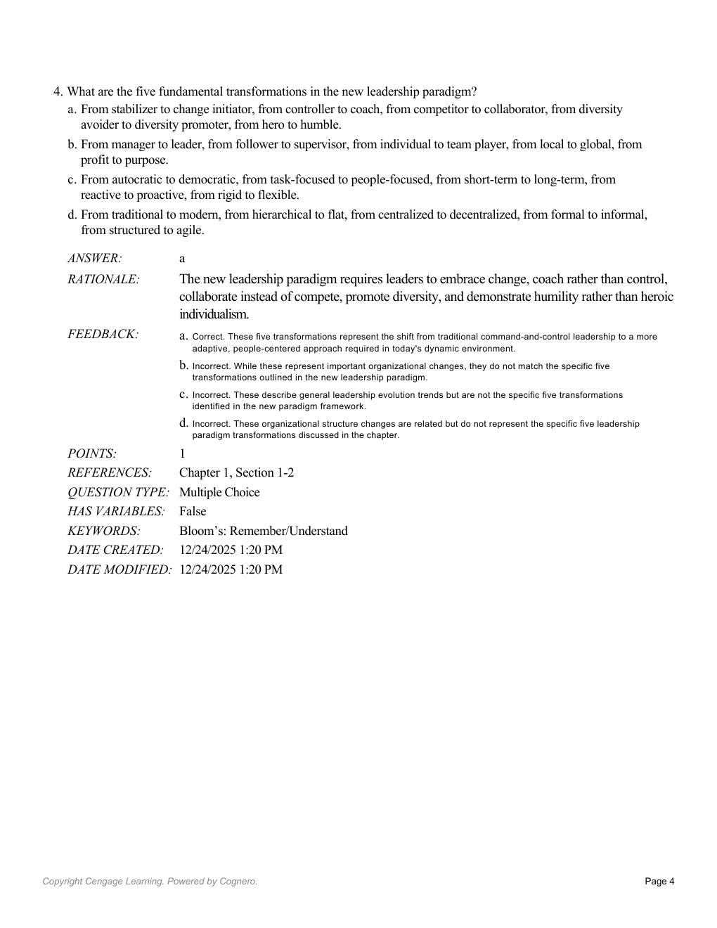Preview page 6 of Test Bank The Leadership Experience 9th Edition By Richard Daft
