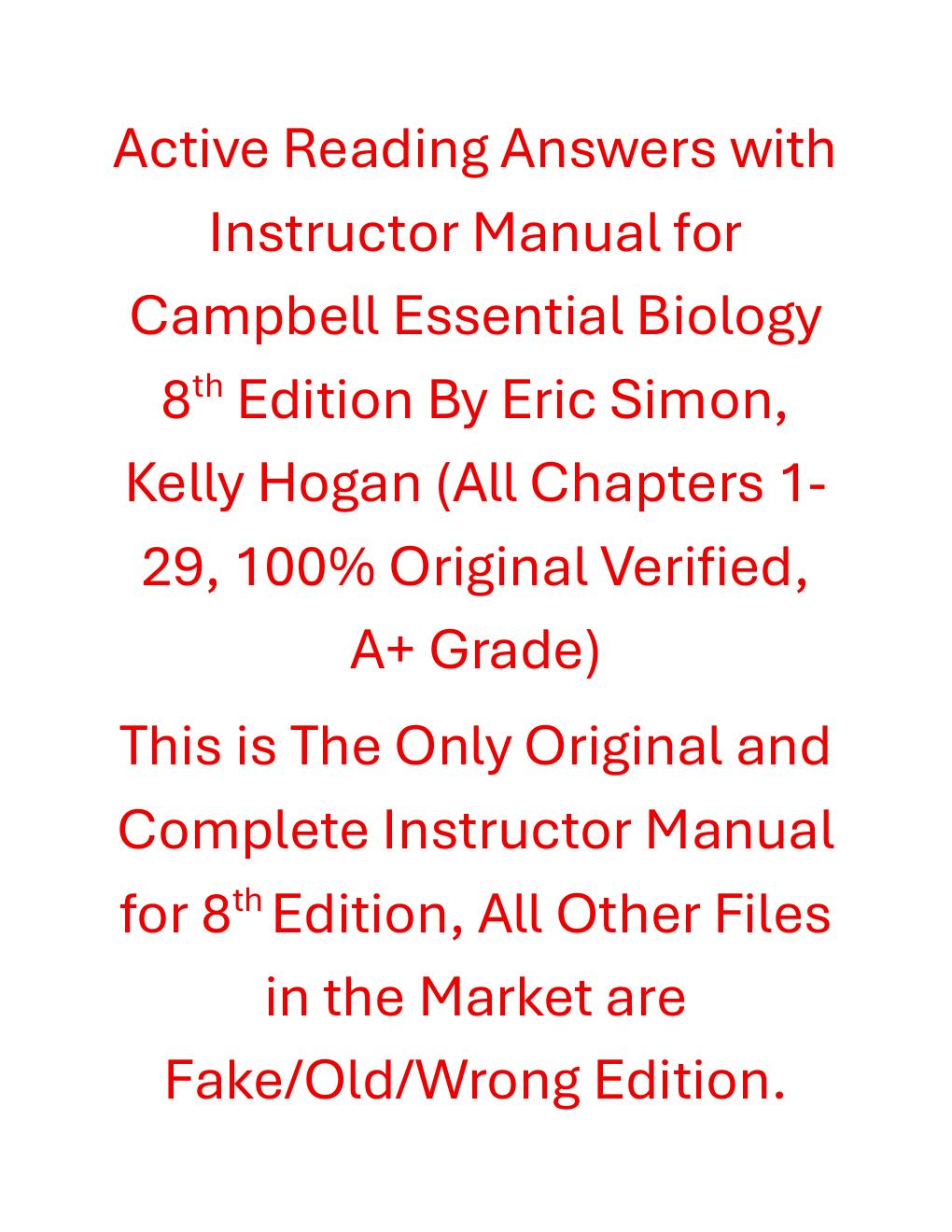 Preview page 2 of Solution Manual Campbell Essential Biology 8th Edition By Eric Simon, Kelly Hogan