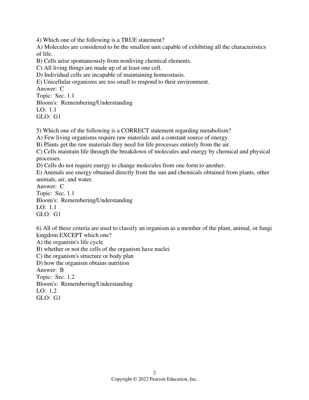 Preview page 4 of Test Bank Human Biology Concepts and Current Issues 9th Edition By Michael Johnson, Suzanne Long