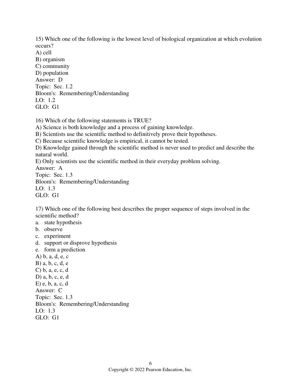Preview page 8 of Test Bank Human Biology Concepts and Current Issues 9th Edition By Michael Johnson, Suzanne Long