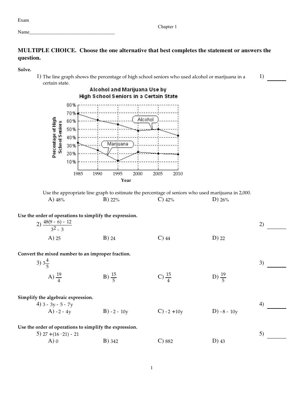 Preview page 3 of Test Bank For Introductory and Intermediate Algebra for College Students 6th Edition By Robert Blitzer