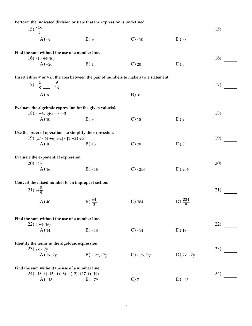 Preview page 5 of Test Bank For Introductory and Intermediate Algebra for College Students 6th Edition By Robert Blitzer