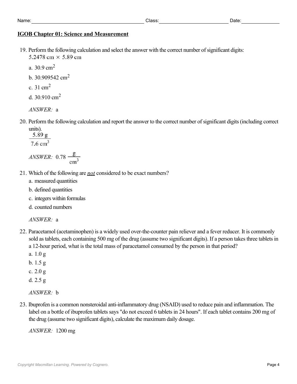 Preview page 6 of Test Bank Interactive General, Organic, & Biological Chemistry 1st Edition By Macmillan Learning