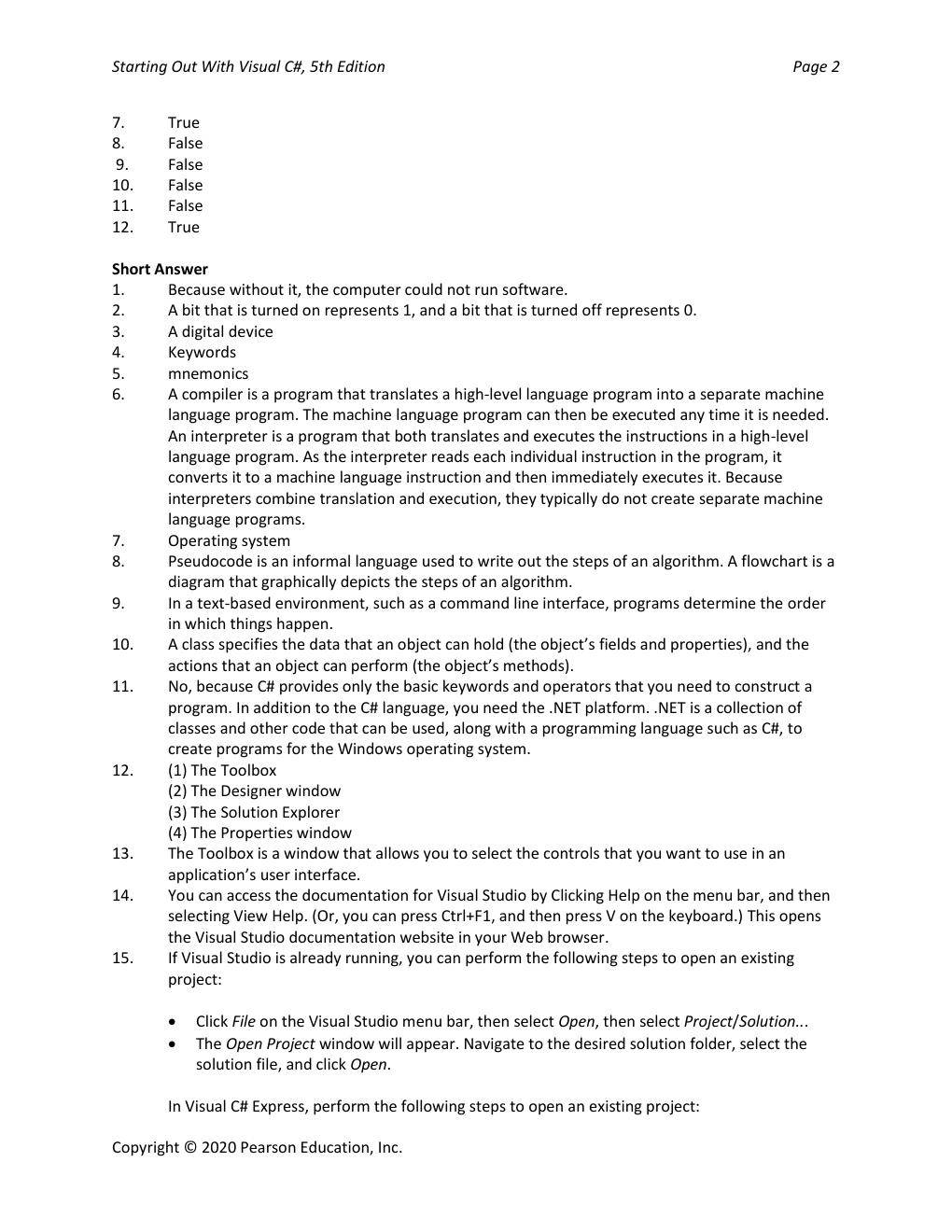 Preview page 4 of Solutions Manual Starting out with Visual C# 6th Edition By Tony Gaddis