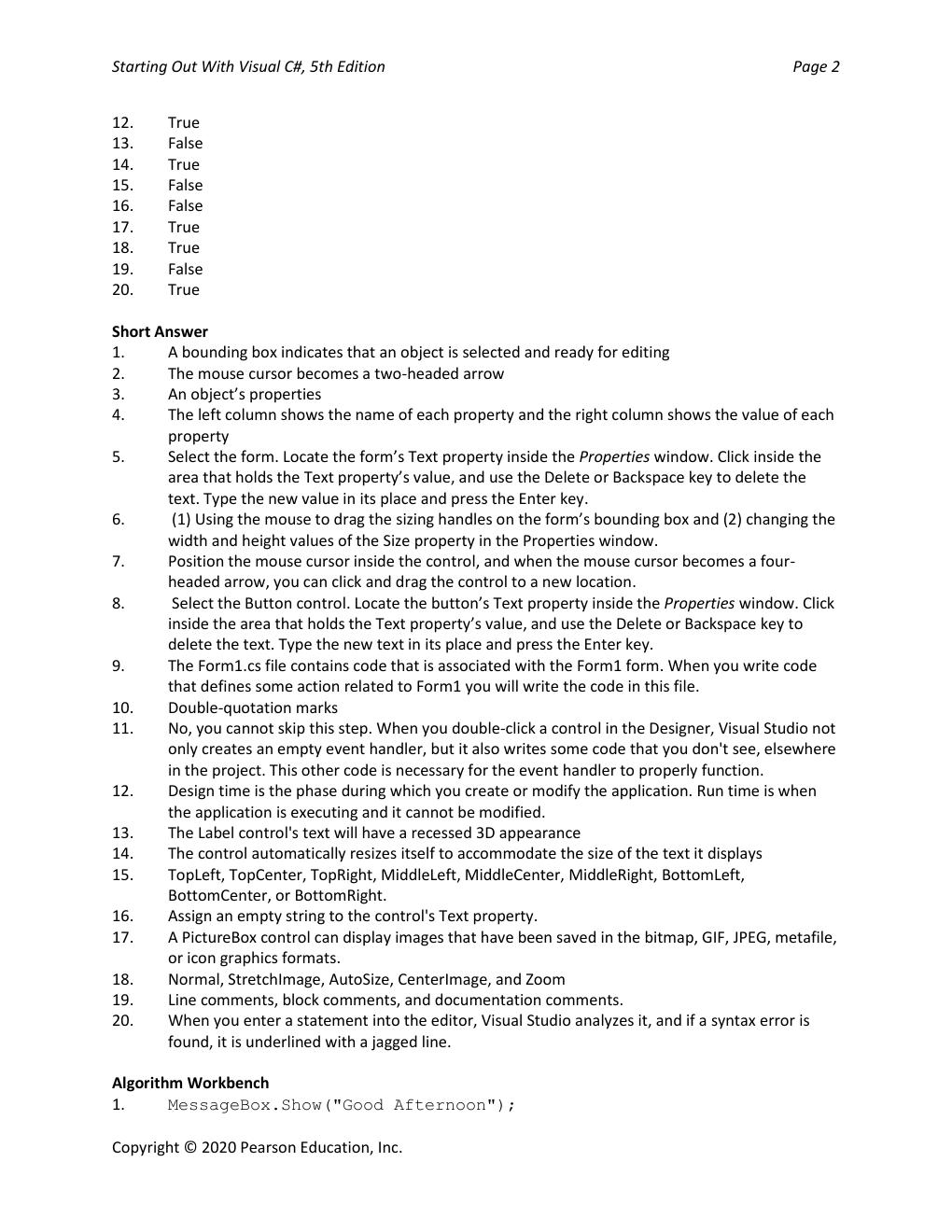 Preview page 7 of Solutions Manual Starting out with Visual C# 6th Edition By Tony Gaddis