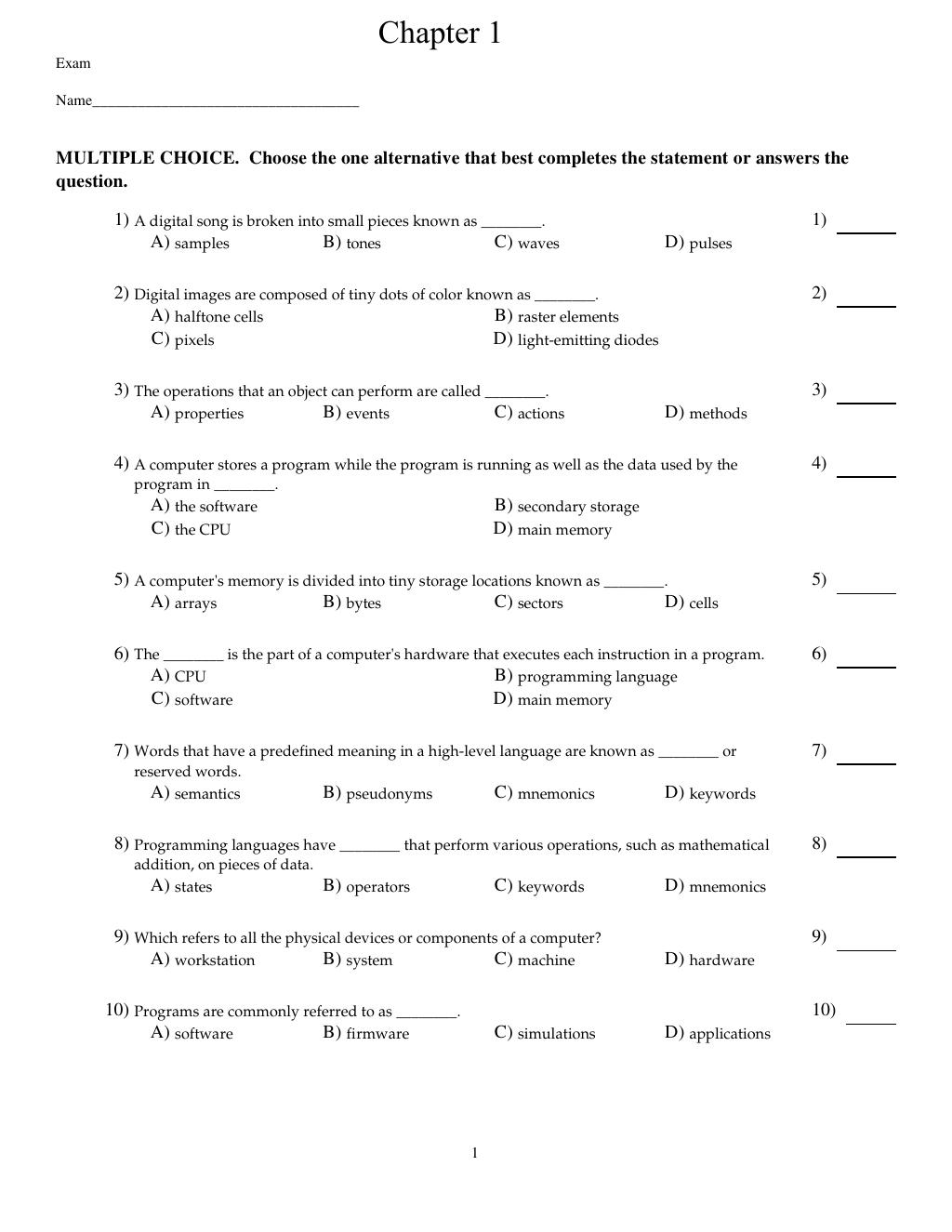 Preview page 3 of Test Bank Starting out with Visual C# 6th Edition By Tony Gaddis