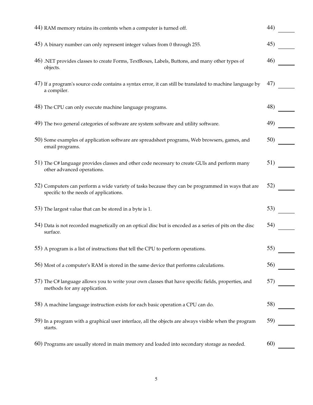 Preview page 7 of Test Bank Starting out with Visual C# 6th Edition By Tony Gaddis