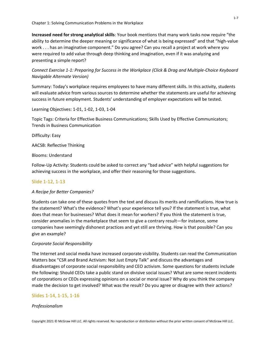 Preview page 9 of Instructor Manual Business Communication A Problem-Solving Approach 2nd Edition By Paula Lentz, Kathryn Rentz, Kristen G