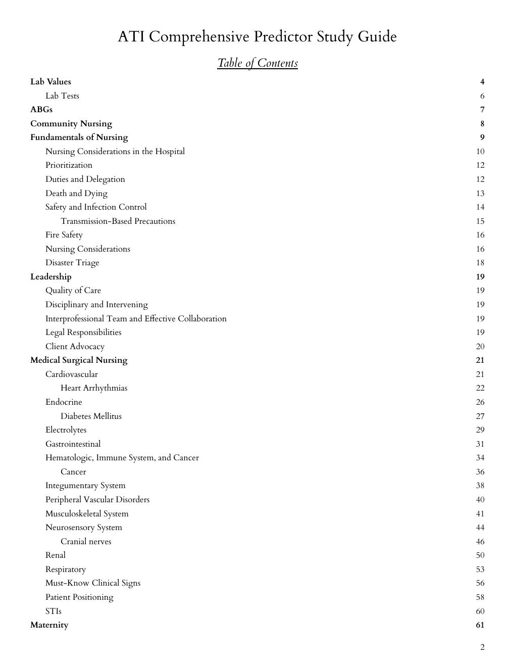 Preview page 3 of ATI Comprehensive Predictor Study Guide Nursing Perspective