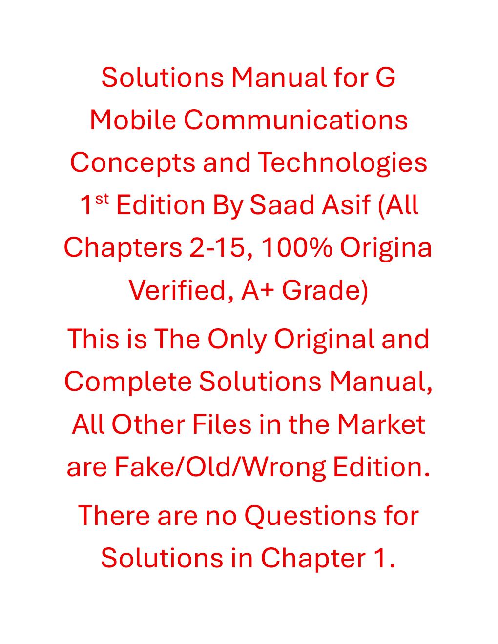 Preview page 2 of Solutions Manual G Mobile Communications Concepts and Technologies 1st Edition By Saad Asif